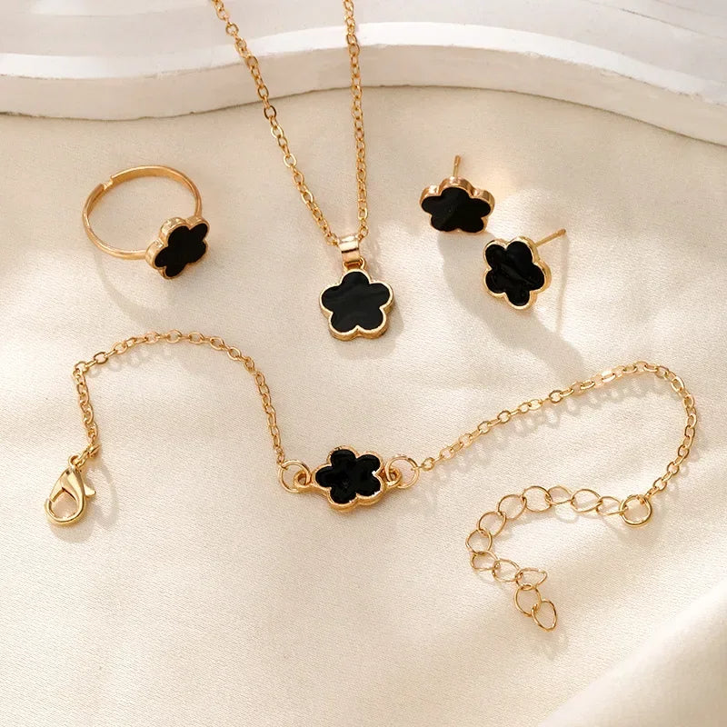 Elegant Four-Piece Clover Set